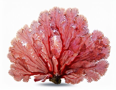 red coral reef isolated on white background