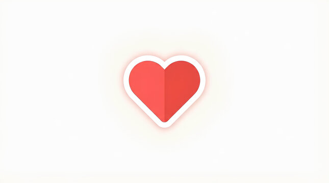 Red heart icon with white border on plain background.
