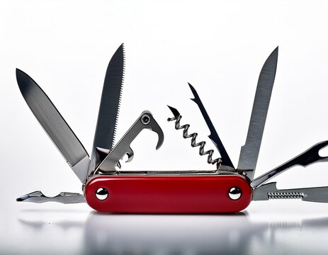swiss army knife on white or white background