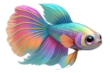 Fototapeta premium Colorful betta fish with flowing fins swimming