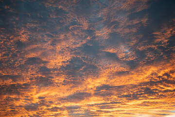 Fototapeta premium Sunset skyscape background. Cloudscape sky background. Cloud in pink sky. Background with cloud. Dramatic sky with sunrise. Skyscape and cloudscape. Sunrise view. Sky with pink cloud