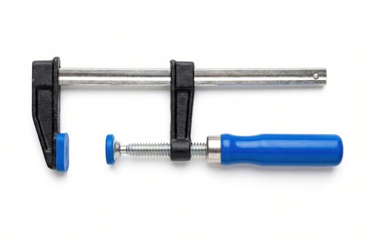 Fbar clamp tool for woodworking isolated on white background studio shot