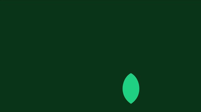 Minimalist green leaf animation on dark 4k background, for eco-friendly branding, and sustainable projects