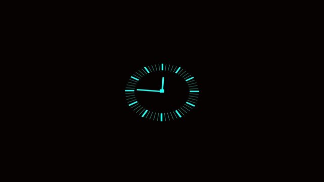 Clock Faces Glowing In Darkness With Subtle Time Progression