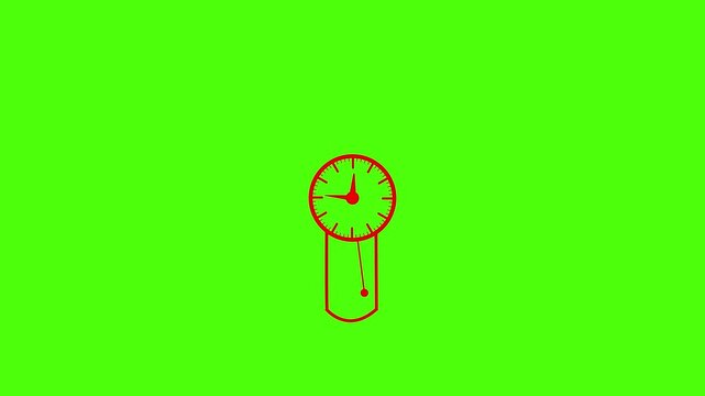 Six clock faces with subtle animation against a green and black striped background