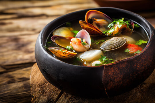 Chilean Paila Marina Traditional Mixed Seafood Soup