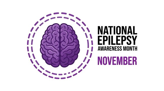 National epilepsy awareness month november brain illustration with epilepsy
