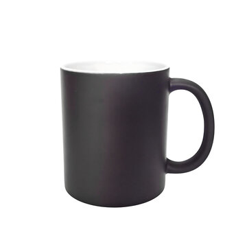 Matte Black Magic Mug: A simple, elegant matte black mug with a comfortable handle, ready to hold your favorite beverage and start your day.
