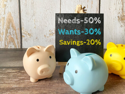 50 30 20 Budget Rule Personal Finance and Money Management Concept