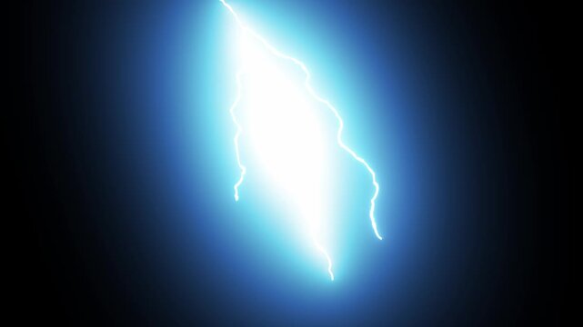 Animation flash thunder faster, thunder energy bursts, realistic electric lightning storm with bright thunder flash and glowing energy explosion, cinematic power strike effect on black background. 4K