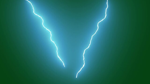 Electric blue lightning strike flashing,Hand drawn neon electric boom burst fx bright electric lightning strike effect on green screen. continuous electric bolts flashing in loopable motion. 4k