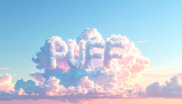 Fluffy Cloud Text Puff