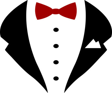 Formal Black Tuxedo Illustration