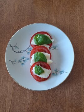 homemade capresse salad in a plate