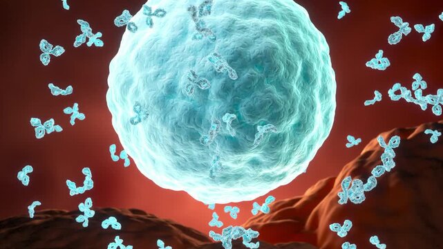 antibodies binding to the spike proteins of a virus.