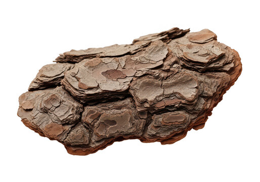 Rough fossilized tree bark texture isolated transparent background isolated on transparent background