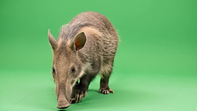Anteater Aardvark Animal Standing in Green Screen Studio Footage