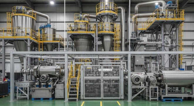 Modern Industrial Titanium Production Facility With Advanced Machinery And Complex Systems