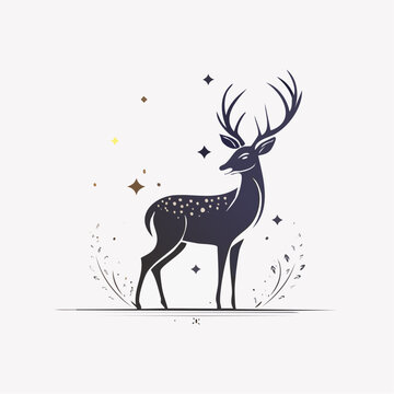 Minimalistische Reh-Silhouette &ndash; Zartes Reh als Vektorillustration