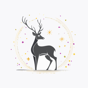 Minimalistische Reh-Silhouette &ndash; Zartes Reh als Vektorillustration