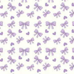 Ribbon Seamless Pattern on Off White Background   Pastel Bow Repeating Pattern for Fabric, Wallpaper and Wrapping Paper © Maryam