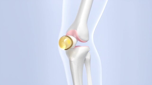 Human bone with calcium and vitamins that are absorbed to strengthen the bone.