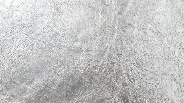 Seamless silver foil texture background for luxury packaging. Metallic holographic paper surface with reflective shine for premium branding.