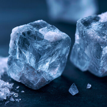 Crystal Clear Ice Cubes: Elegant Geometric Shiny Refreshment for Luxury Dining and Summer Cocktails