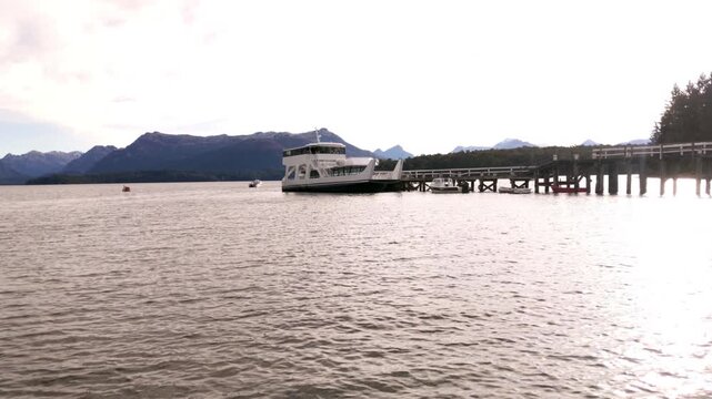 Ferry Dock and Boat in Bahia Brava, Villa La Angostura, Patagonia
