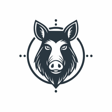 Minimalistische Wildschwein-Silhouette &ndash; Starkes Wildtier als Vektorillustration