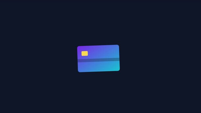 Animated gradient credit card for digital payment and finance concepts animation 4k banking