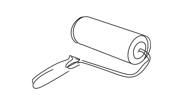 Paint roller tool illustration on white background.