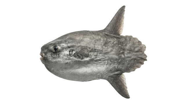Large ocean sunfish swimming isolated on a transparent background isolated on transparent background