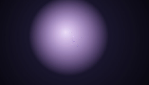 Abstract purple sphere with a cluster of small dark particles in the center, digital art composition with soft glowing light effect and dark vignette isolated on transparent background