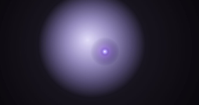 Abstract purple glowing light orb with a soft lens flare effect on a dark background isolated on transparent background