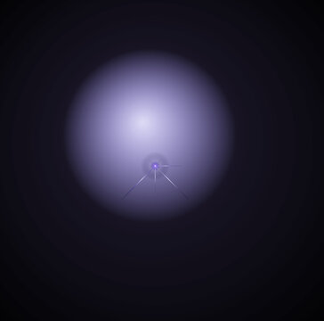 Abstract purple glowing sphere with a central starburst effect on a dark background isolated on transparent background