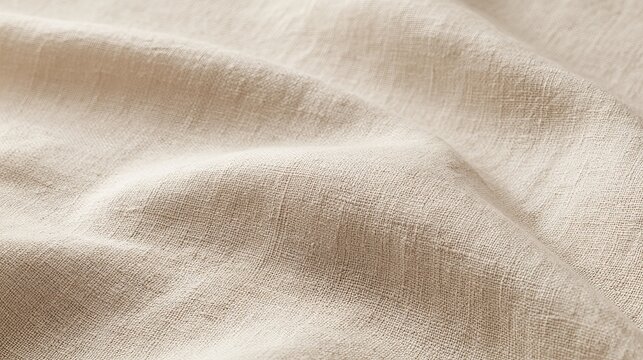 Close-up of natural linen fabric texture with subtle wrinkles and neutral tones wrinkled linen neutral colors