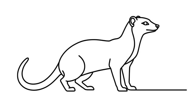 Mongoose illustration on white background.