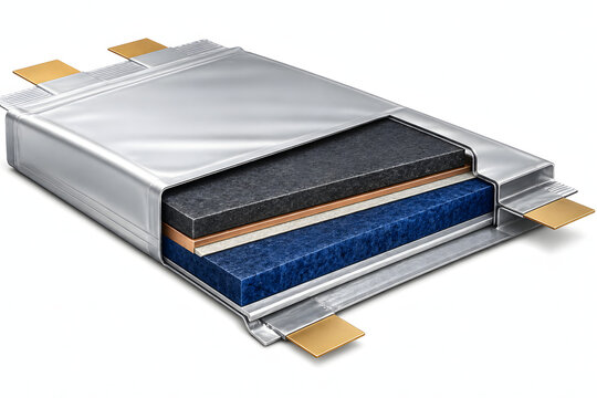Solid-State Battery Cell Cutaway Cross-Section Ceramic Electrolyte PNG Engineering