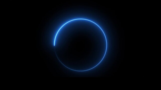 Animated loading circles in a dark background with neon glow and subtle rotation for technology concepts
