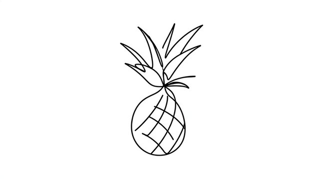 Minimalist pineapple illustration on white background.
