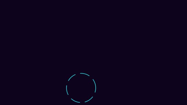 Loading circle animation with changing colors and dashed ring 4k progress indicator