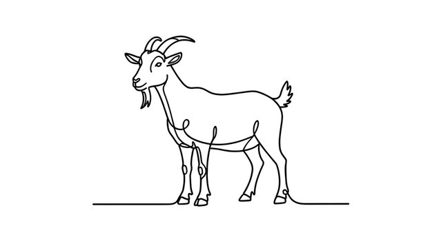 Simple goat line drawing on white background.