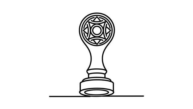Elegant trophy cup icon on white background.