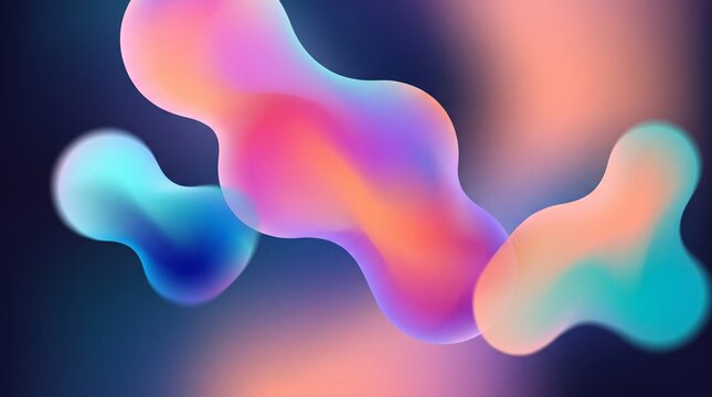 Colorful abstract liquid shapes with vibrant gradient background.