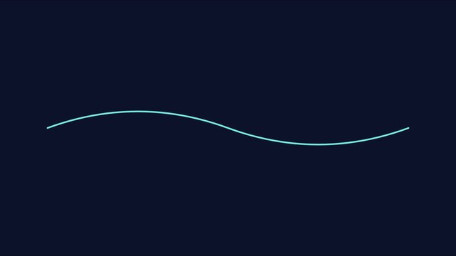 Minimalist cyan sine wave animation on dark 4k background, for technology and, data visualization abstract