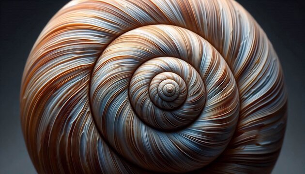 Macro close up detailed texture patterns swirling snail shell surface natural geometric design abstract form