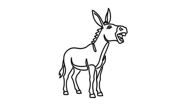Cartoon donkey illustration on white background.