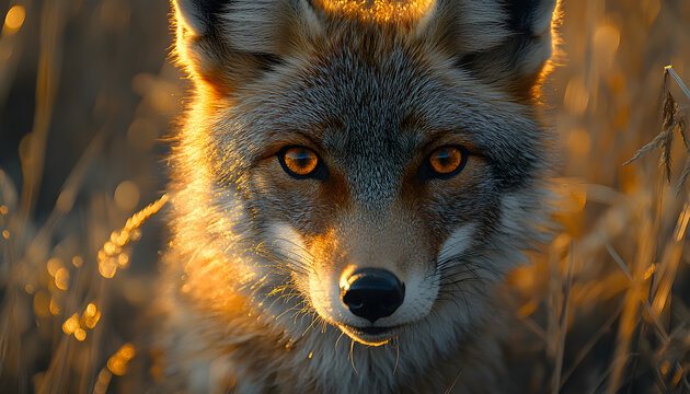 Ultra Realistic 3D Macro Portrait of a Wild Wolf with Detailed Fur Texture, Intense Eyes and Cinematic Wildlife Lighting
