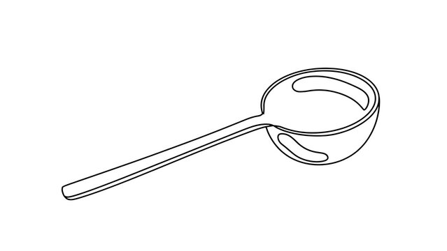 Simple ladle illustration on white background.